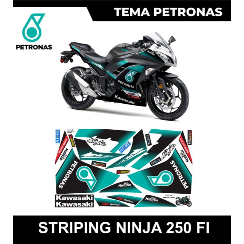 STRIPING NINJA 250 FI ABS-SE 2013/2014 /fi 250 PETRONAS / stiker ninja 250 fi  petronas