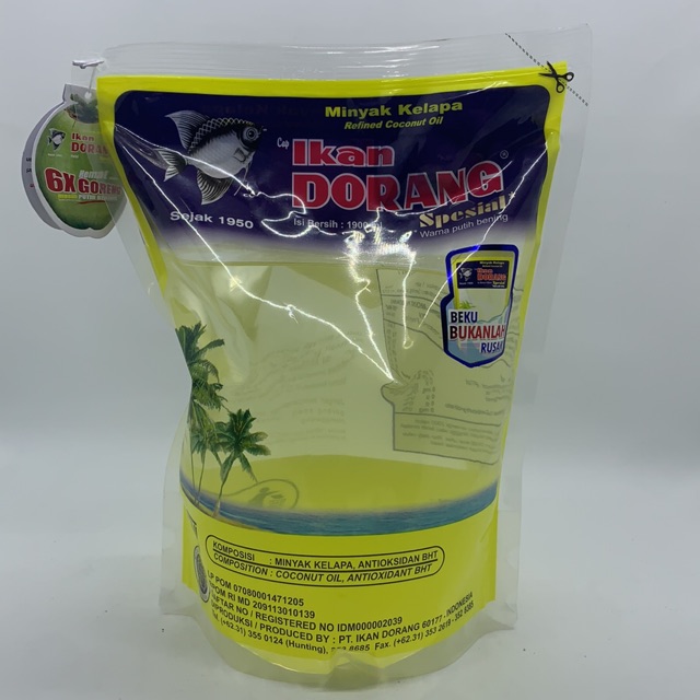 Minyak Goreng Minyak Kelapa Cap Ikan Dorang Spesial Pouch 1900ml