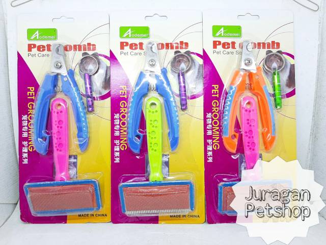 Pet Comb Set| Gunting Kuku Kucing | Sisir Kucing | Pet Grooming Set 3 | Sisir Gunting Kucing