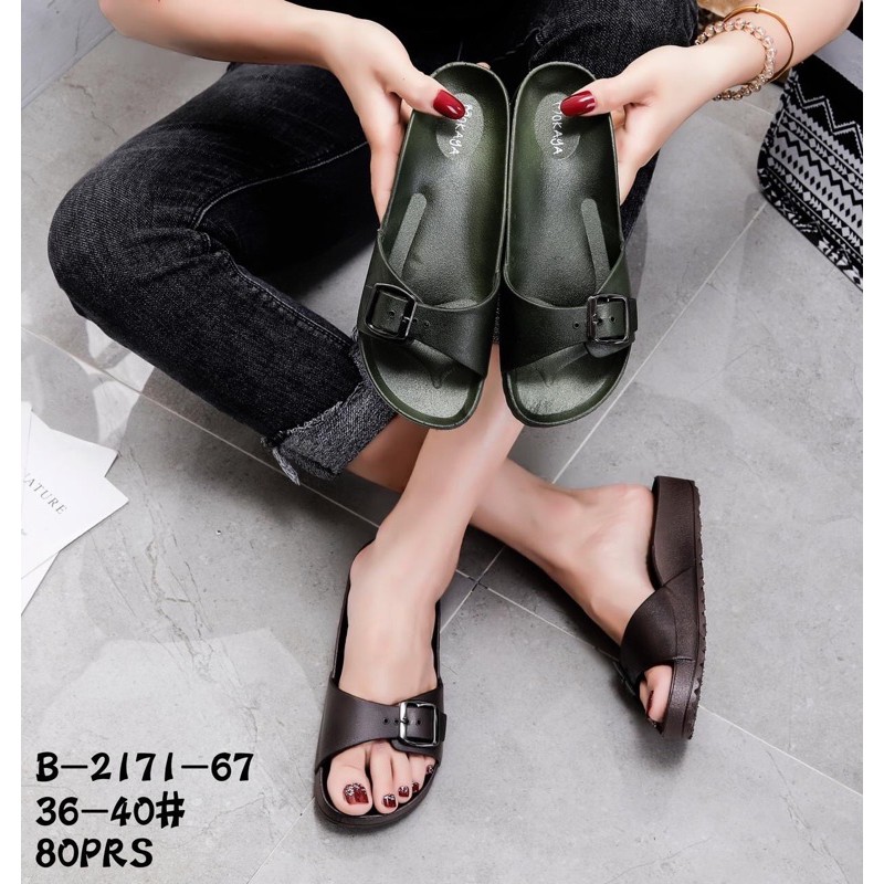 [BEST SELLER] Sandal Slop Jelly Wanita Gesper Simple Casual Cantik Import Mokaya/Sz 36-40 (B-2171-53)