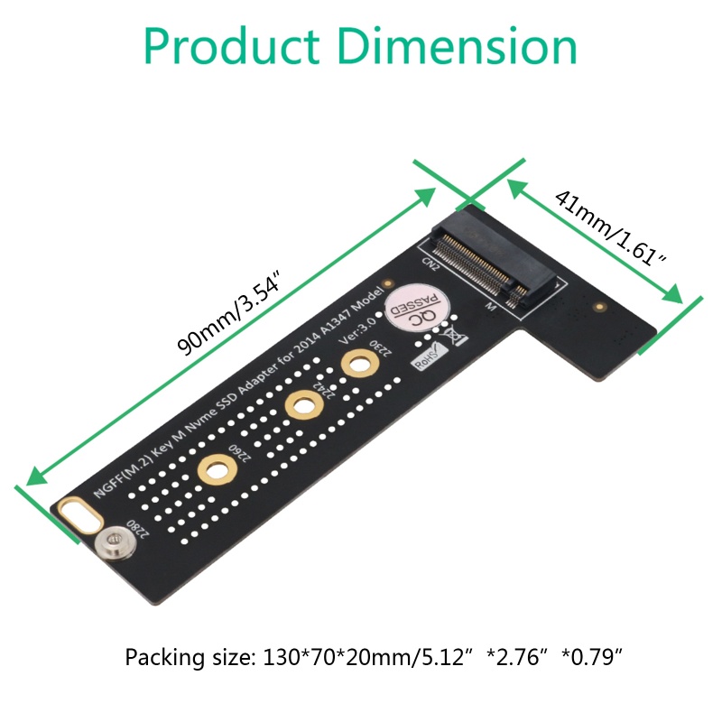 Upgrade btsg Untuk Adaptor Kartu Converter SSD M.2 M-Key NVME Ke A1347