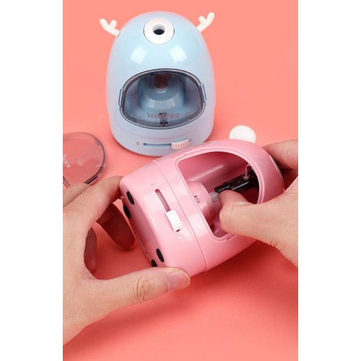 Electric stationery set - sharpener + eraser otomatis + mini vakum