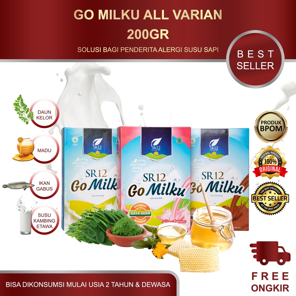 GO MILKU SR12 200 GR / GOMILKU SR12 / SUSU KAMBING ETAWA SR12