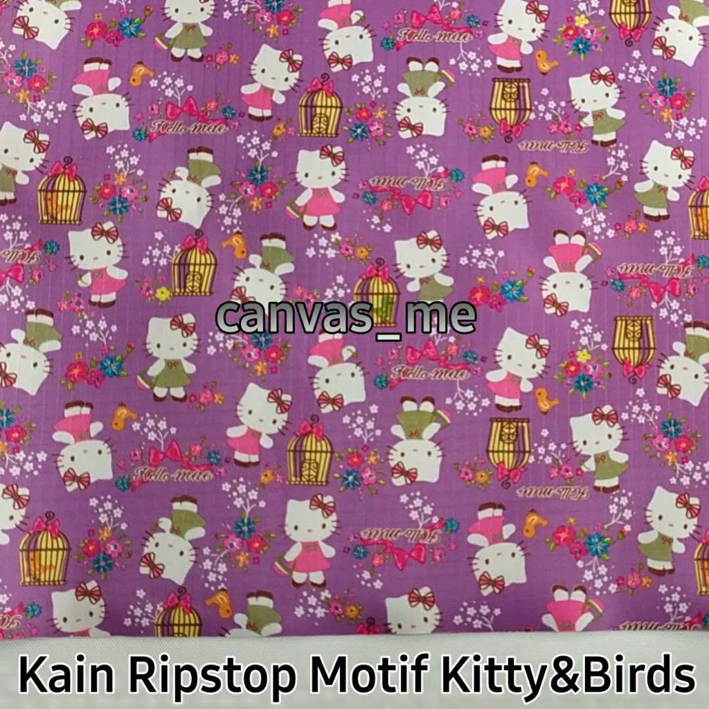 Kain Ripstop motif Kitty n Birds