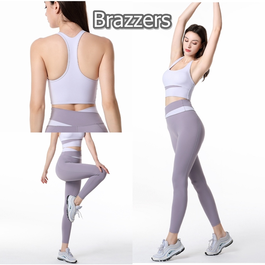 Setelan Bra Sport Push Up Set Baju Atasan Pakaian Celana Legging Panjang Olahraga Senam Aerobik Gym 