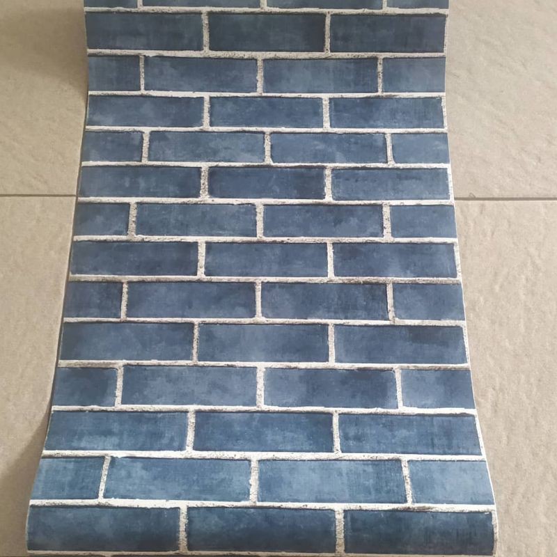 wallpaper sticker dinding murah kode 1816 bata biru tua klasik