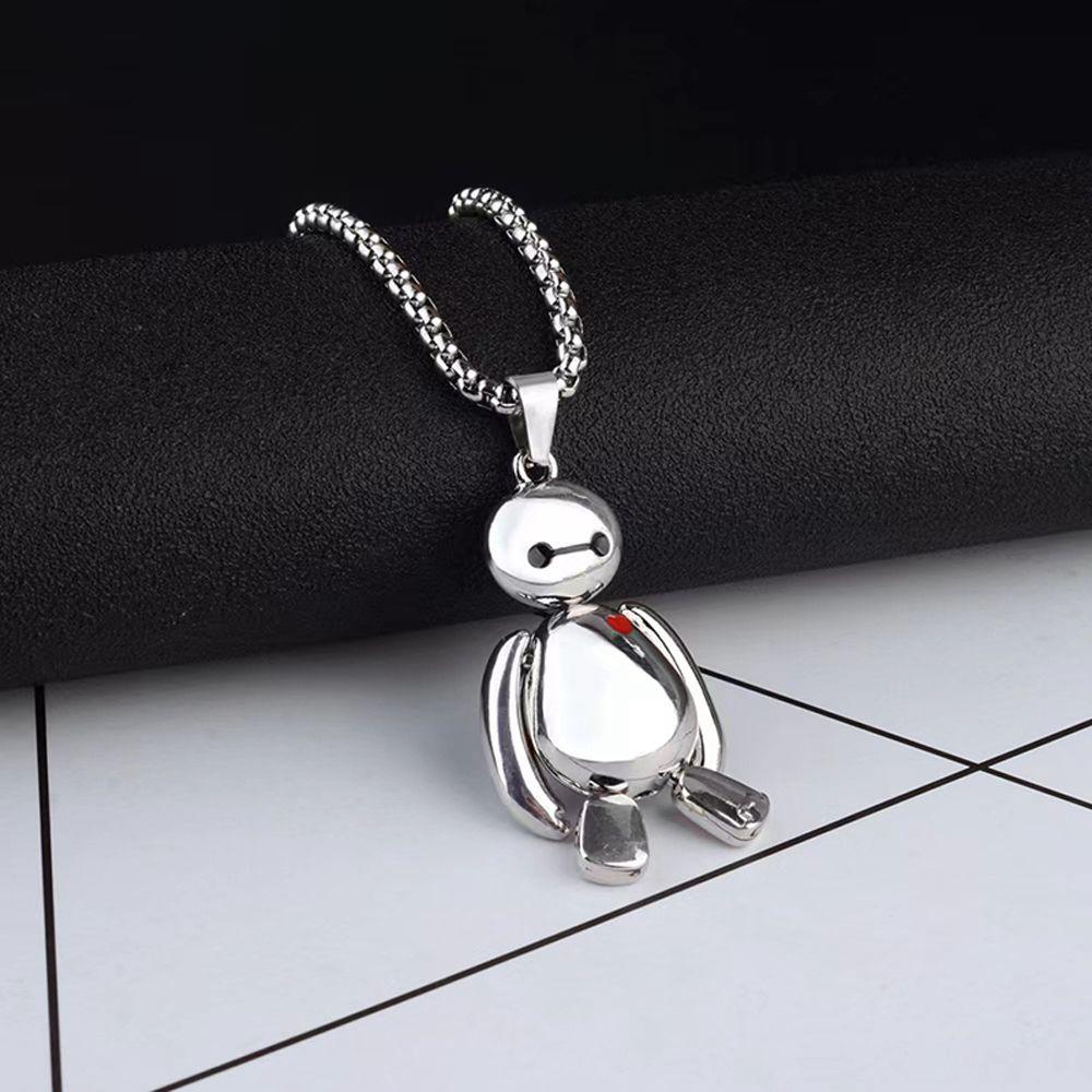 Mxbeauty Liontin Kalung Fashion Kartun Hadiah Baymax Cinta Anggota Badan Bergerak Sweater Rantai Kalung