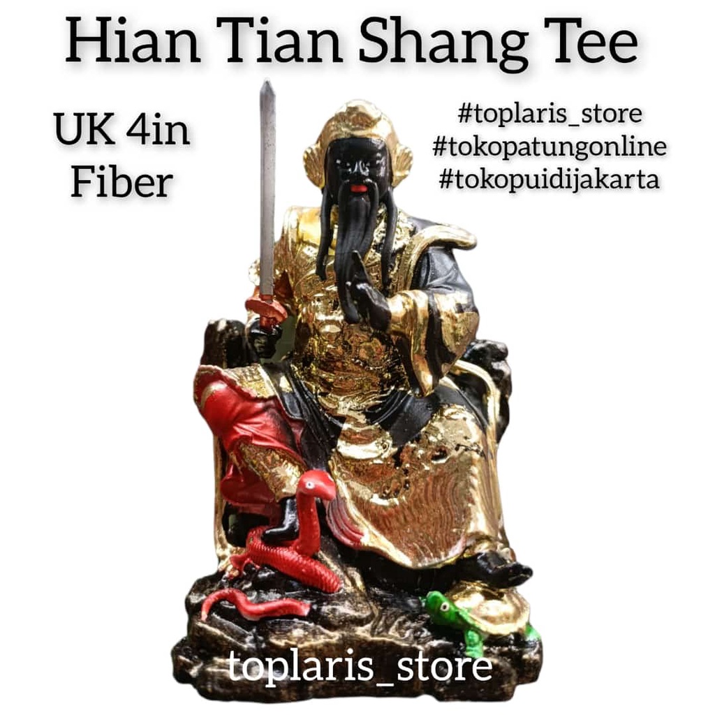 Patung Hian Tian Shang Tee Hitam 4in 022