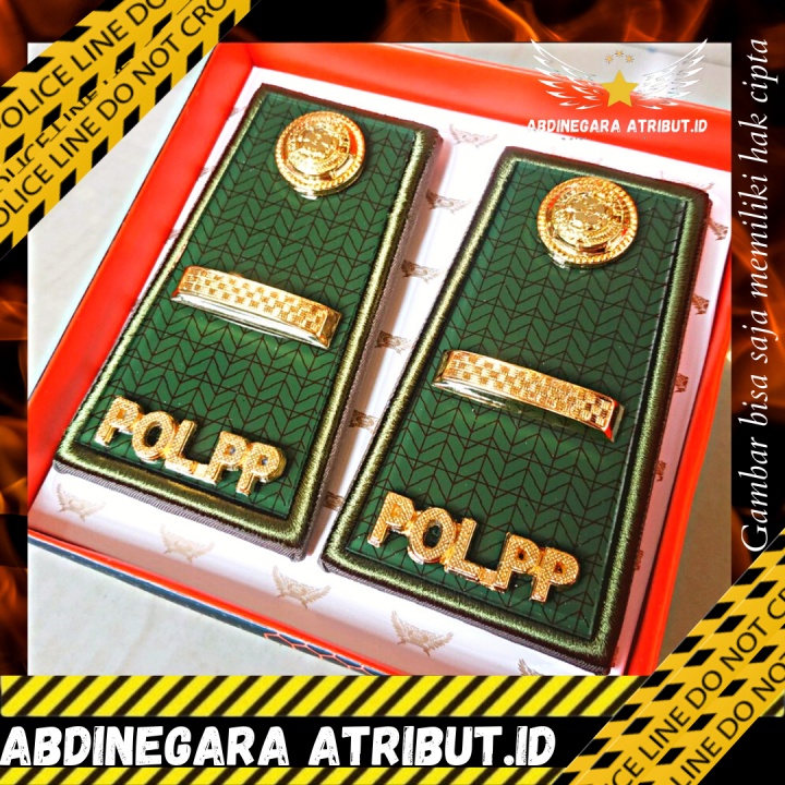 

Pangkat SATPOL PP PDH 3A Mika Kilap Glossy Lis Hijau Cod Perlengkapan Abdinegara Atribut