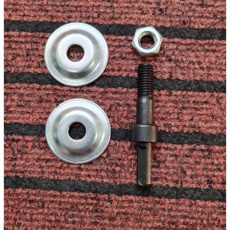 Spindle adapter bor arbor M10 As shank dudukan batu gerinda as panjang bentuk segitiga