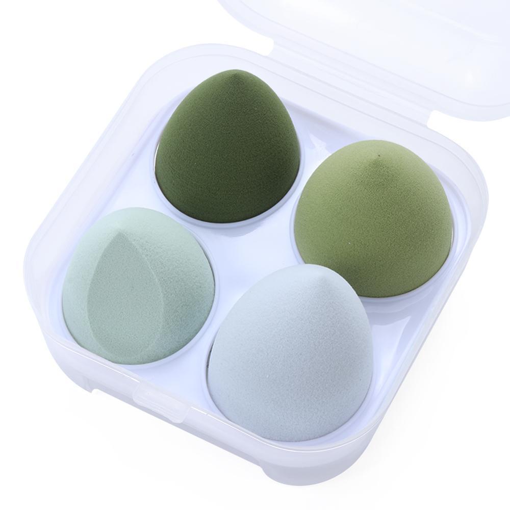 Top 4PCS Blender Spons Makeup Multi Bentuk Tetesan Air Multi-Warna Foundation Bedak Puff