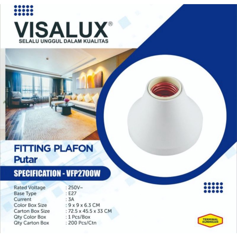 fiting plafon putar visalux