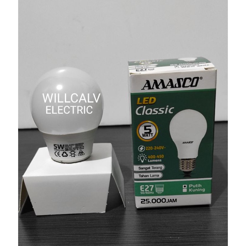 LAMPU LED AMASCO CLASSIC 5W 5WATT 5 WATT