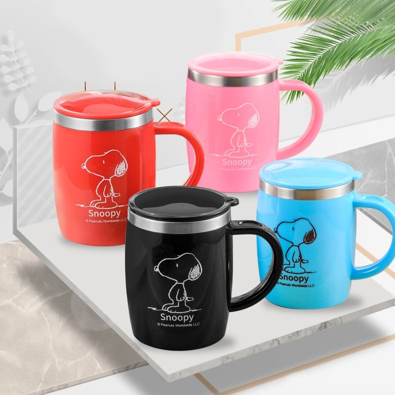 Gelas Cangkir Mug Stainless ORI Karakter Snoopy 420 ml