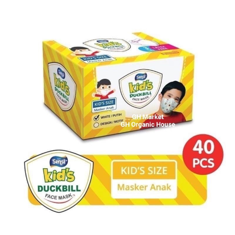 MASKER ANAK SENSI DUCKBILL ISI 40 (MOTIF / POLOS ) ORIGINAL MEDIS MASK