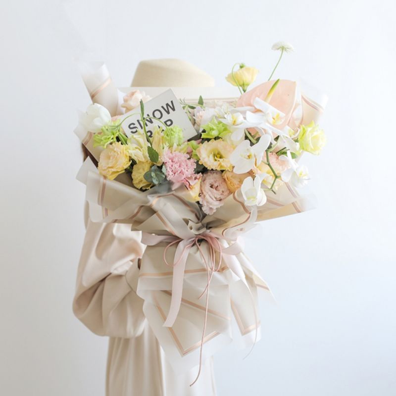 [TERMURAH!!] TRANSPARENT GOLD LINE Flower Wrapping Paper / Kertas Cellophane / Kertas Bunga / Kertas Kado