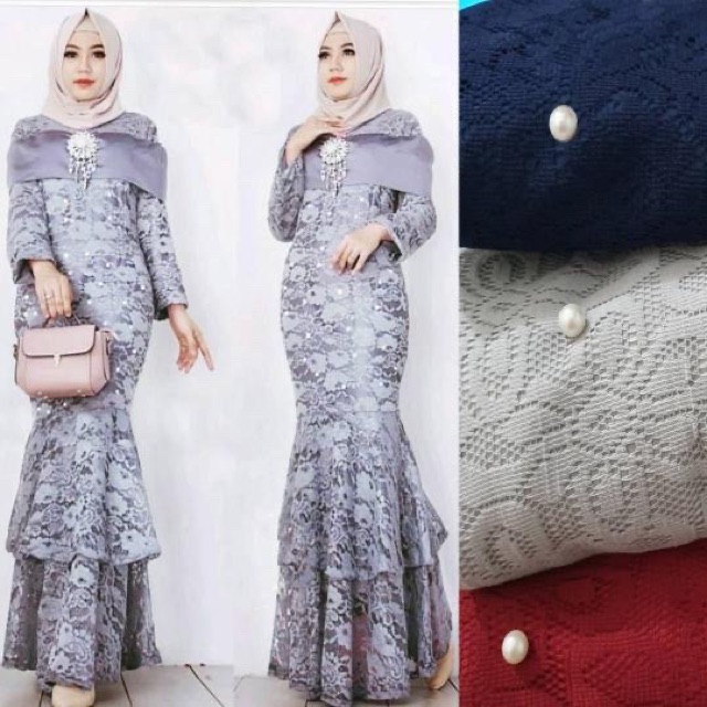 ZR Maxi duyung mutiara / Gamis wanita ternaru / Maxi wanita muslimah murah