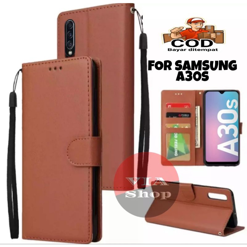 SARUNG DOMPET HP SAMSUNG A30s [WALLET COVER LEATHER FLIP CASE FOR SAMSUNG A30s]