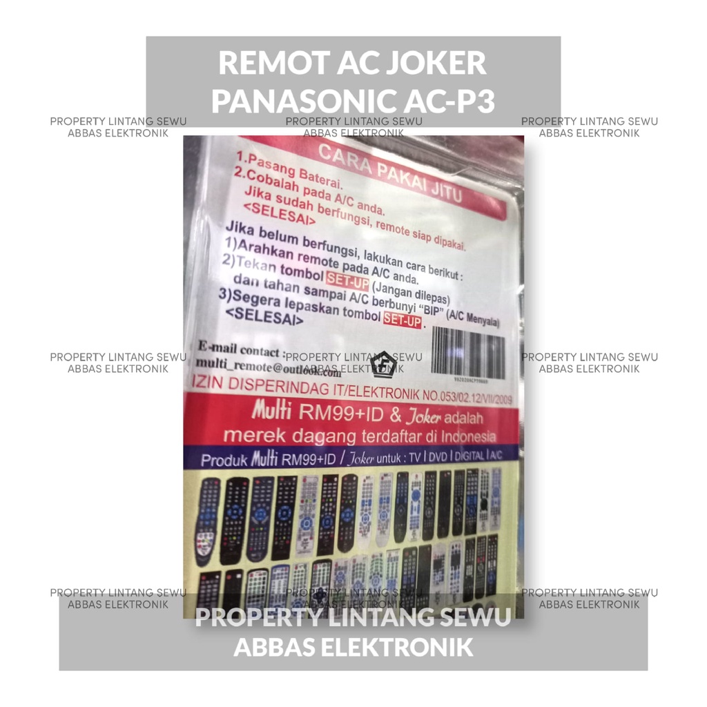 REMOT AC JOKER PANASONIK PNSNC NATIONAL