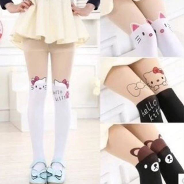 KITTY TATTOO STOCKING / kaos kaki anak perempuan keren