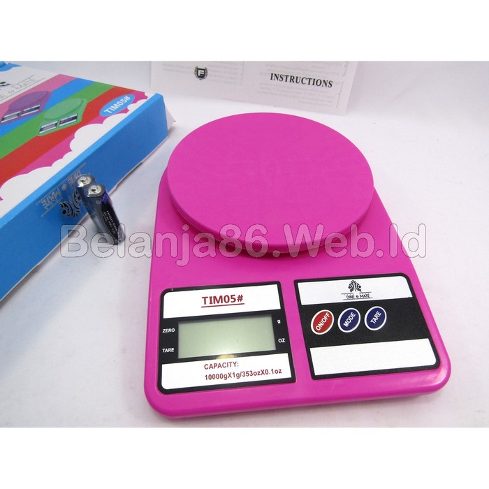 Timbangan Dapur Digital Listrik Premium Stainles 10kg Kotak Charger H1F9 Kaca Water Besar Terbaru Ma