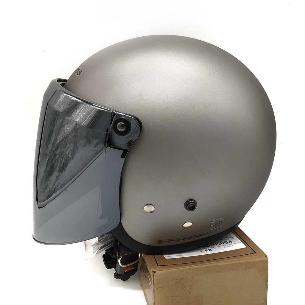 Helm Cargloss Retro Silver Doff - Kaca Silver