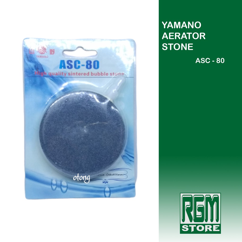 airstone batu aerator gelembung udara bulat pipih yamano asc 80 8 cm aquarium aquascape