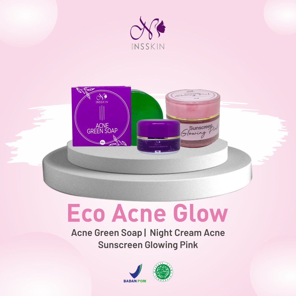 PAKET ACNE GLOW NEW NSSKIN MURAH l SKINCARE JERAWAT GLOWING AMAN BPOM l DISTRIBUTOR NEW NSSKIN