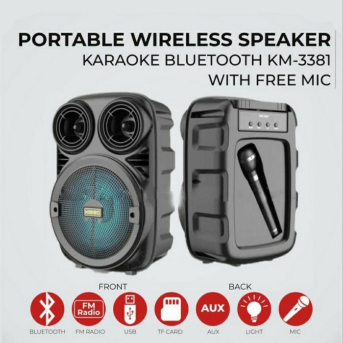 Speaker  Mic Portable Wireless Bluetooth Karaoke Meeting Besar 6.5