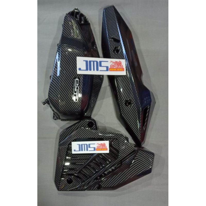 cover tutup carbon paket filter hawa dan radiator plus knalpot vario 125/150 led new 2018 dan 2020 Zoro set