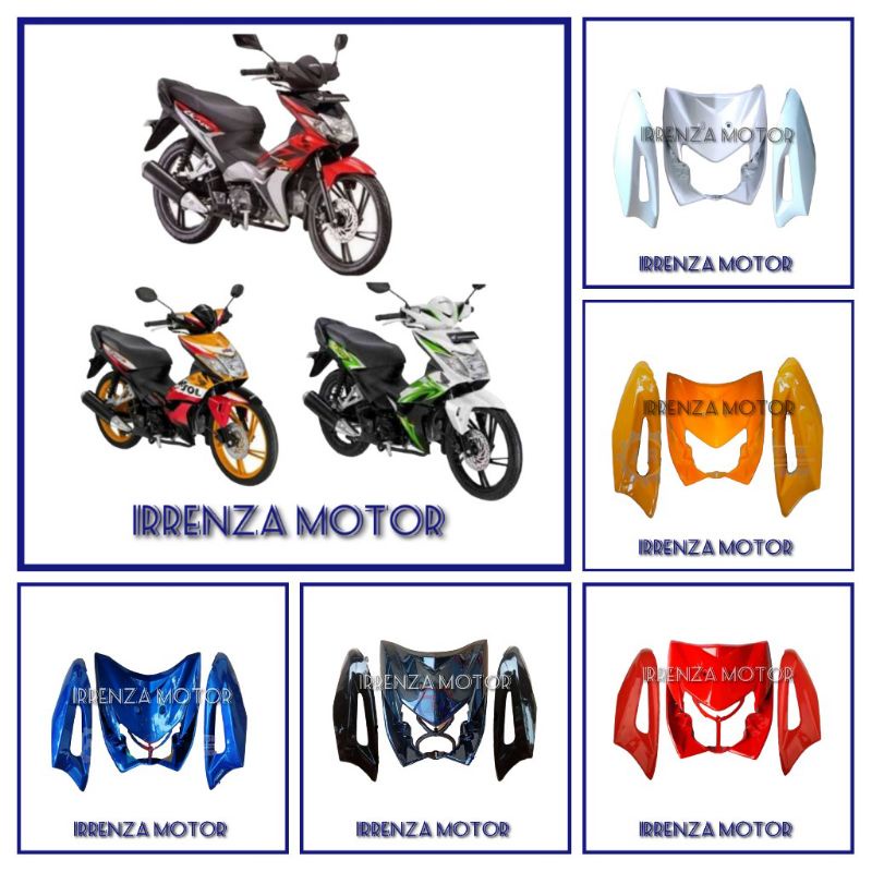 Cover body depan tameng panel plus sayap samping Blade 110 lama old hitam putih merah orange oren pu
