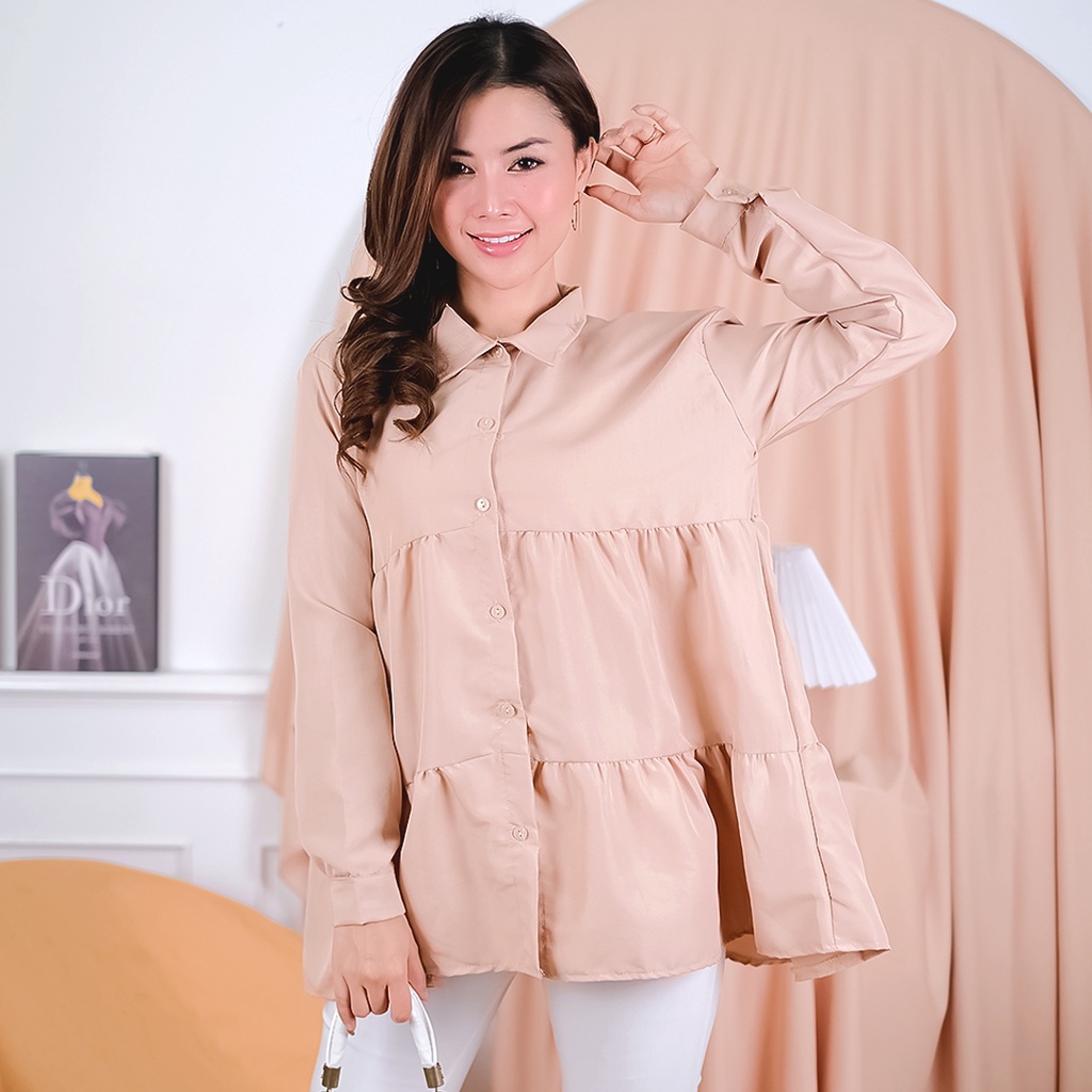 Tq88indonesia Baju Blouse Wanita Kekinian  / Dita Blouse / Blus / Baju Atasan Wanita Terbaru / Blouse Polos