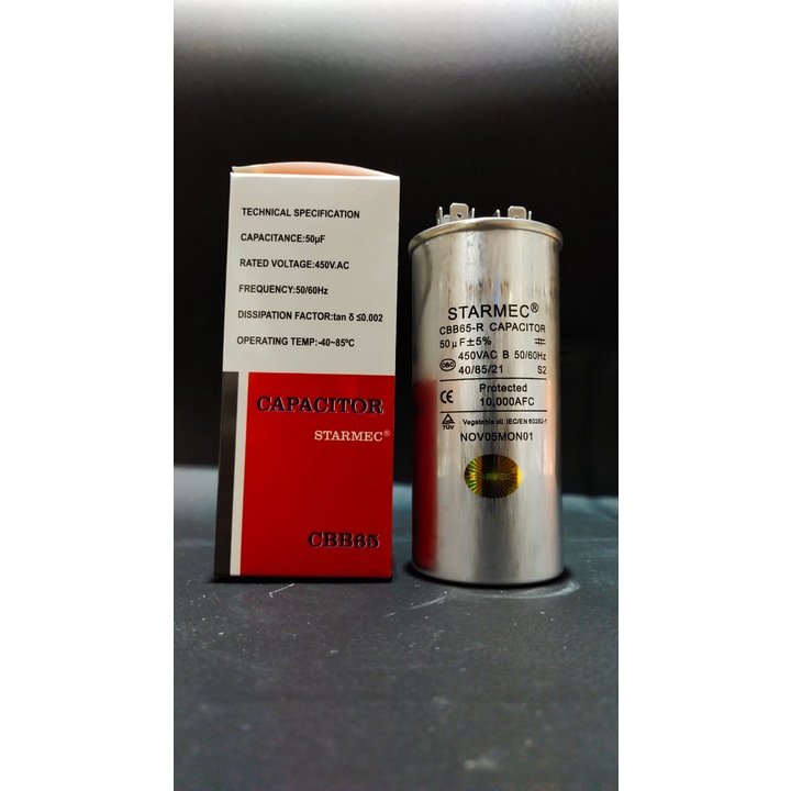 KAPASITOR AC / CAPACITOR AC 50 MIKRO / 50 uF (MERK STARMEC)