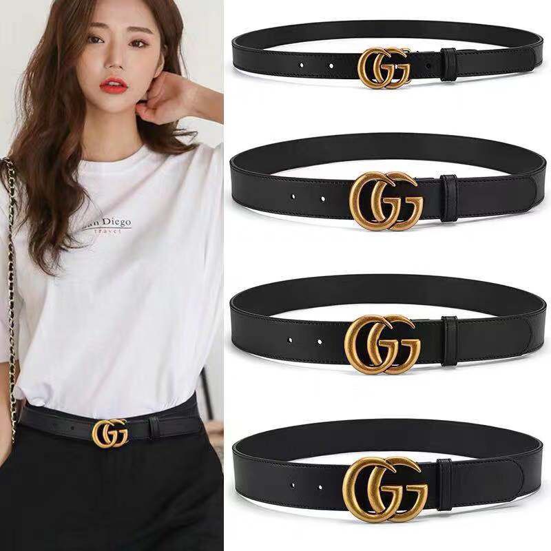 Tali Pinggang Double G Belt Wanita Belt Fashion Sabuk Kulit Buatan Polyurethane Import/ikat pinggang wanita