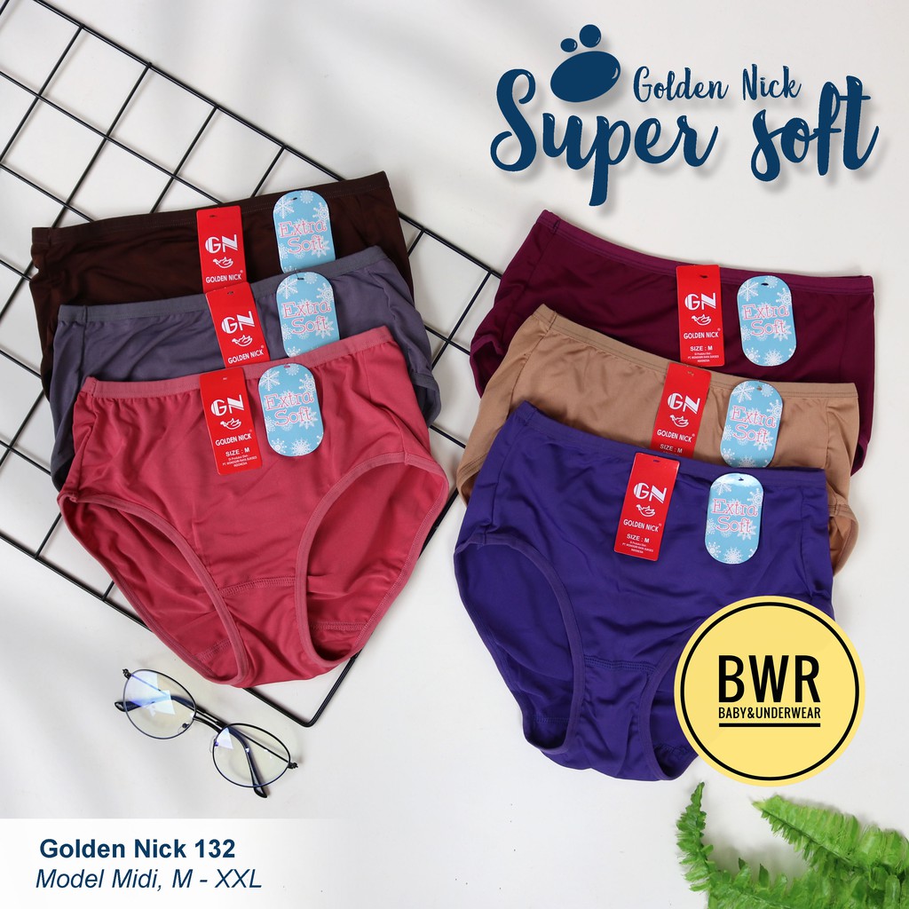 CD GN132 | Celana Dalam Wanita Dewasa Super Soft [ VI W9 - Z9 ] CD Wanita Golden Nick 132 - Bwr