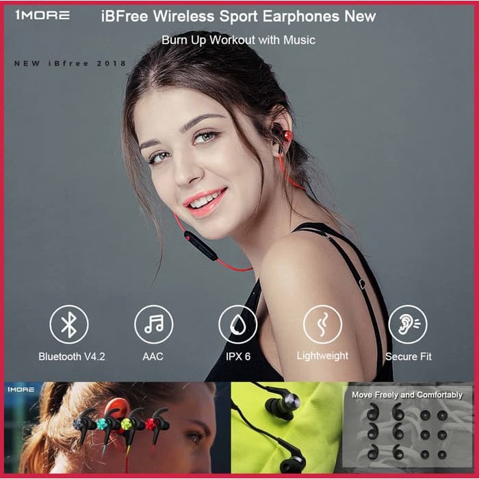 Bluetooth Xiaomi 1More iBfree Sport Bluetooth In-Ear Headphone New Version