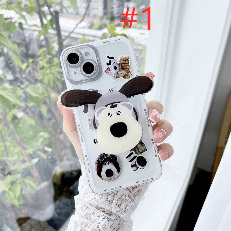 Funny Cute Dog Popsocket Soft Case iP iPhone 11 12 13 14 Pro Max 6 6S 7 8 + Plus X XR SE 2020 XS Max Casing