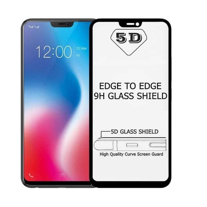 Tempered Glass Full Cover For Vivo Y81 - Black