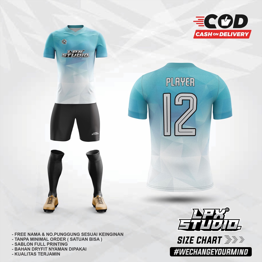 Jersey Baju Futsal Custom Blue Sky