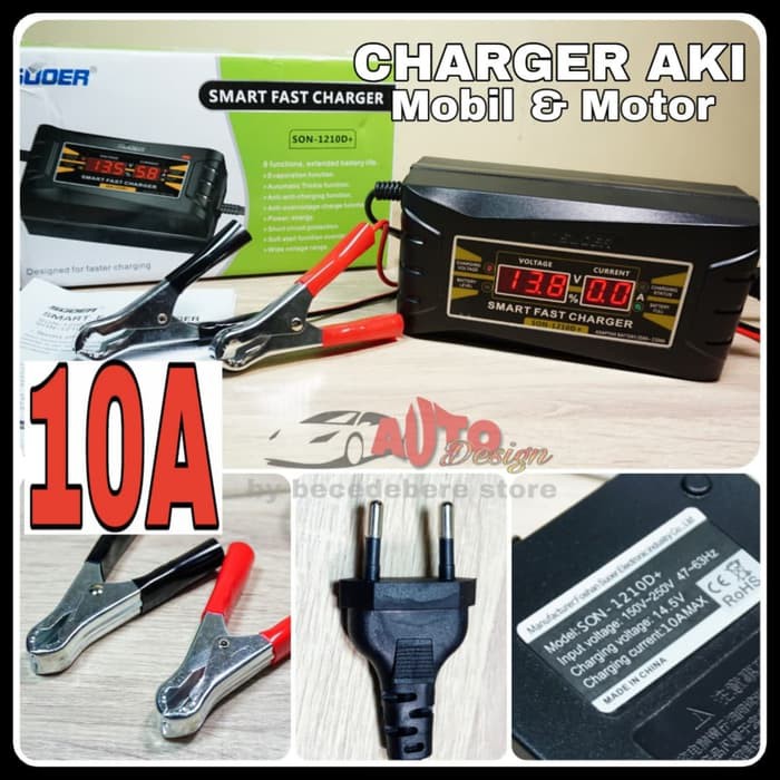 Charger Aki Portable - Aki Mobil - Otomotif Charger Aki/Accu Mobil Dan Motor 12V - 10A Produk