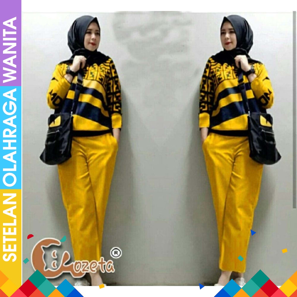 Setelan olahraga wanita _baju senam muslim _pakaian olahraga wanita army Baju senam muslim aerobik