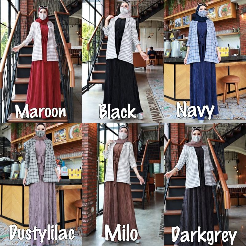 GAMIS SET CARDIGAN NAURA ORI GLZ