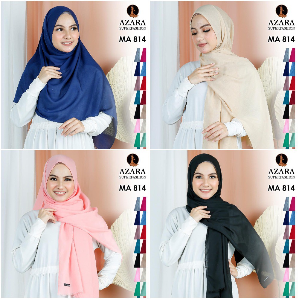[Pilih WARNA] PASMINA SAUDIA AZARA Original 180x80cm Hijab Hits Segi Empat Square Pashmina Rawis-1