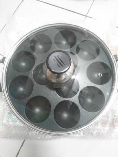 Cetakan Takoyaki Jumbo 12 Lubang + Tutup Kaca