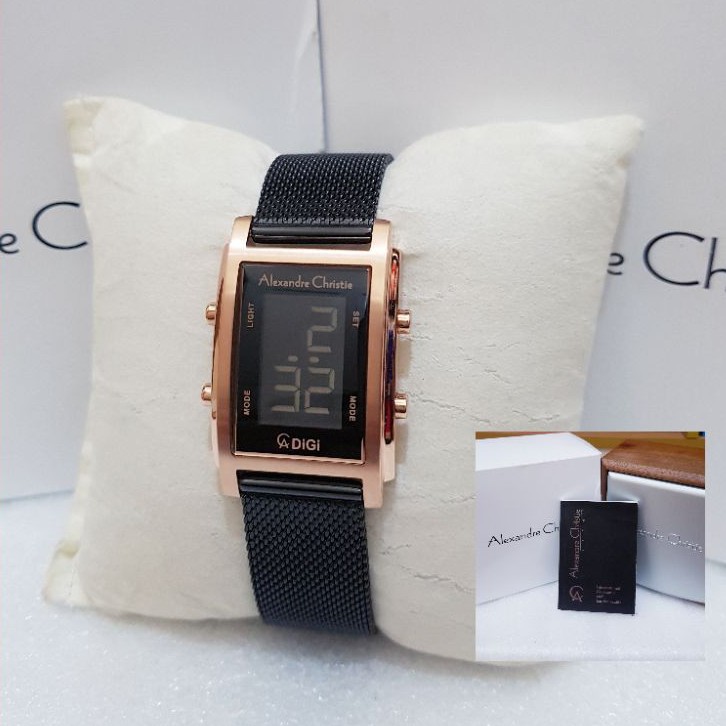 ALEXANDRE CHRISTIE WANITA AC 9334 BLACK ROSEGOLD JAM TANGAN ALEXANDRE CHRISTIE AC 9334 ORIGINAL
