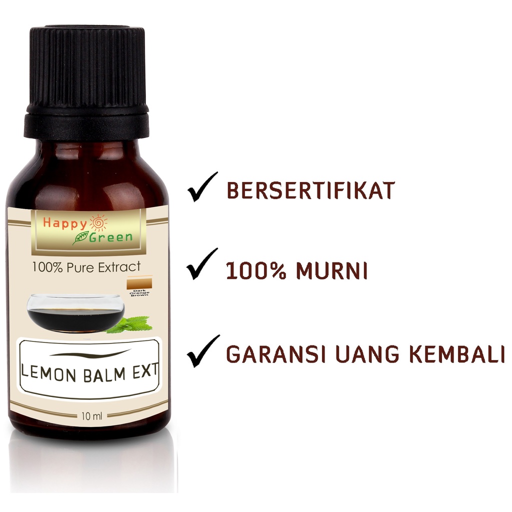 Happy Green Lemon Balm Liquid Extract - 100% Murni Natural