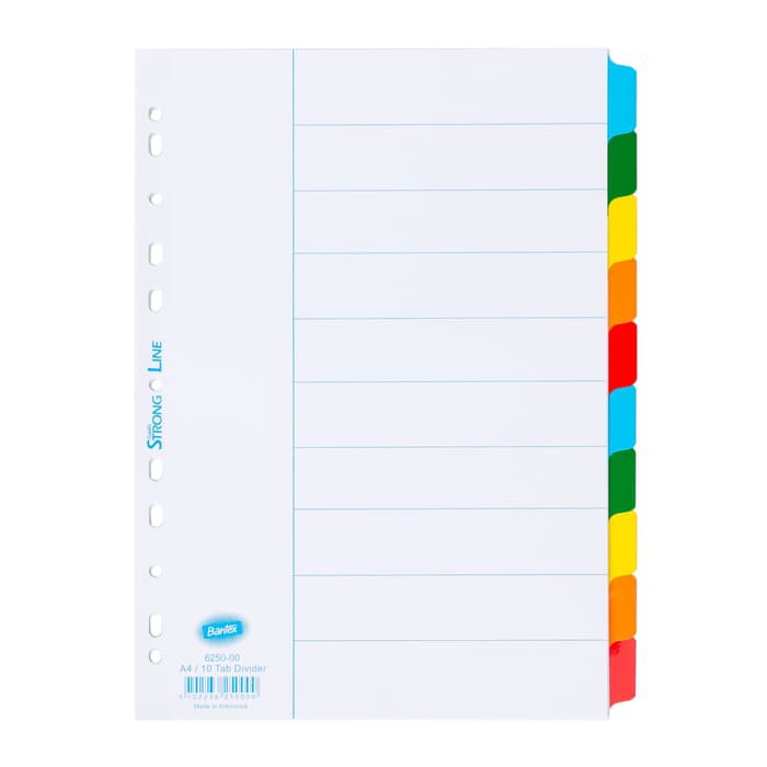 

Bantex Strongline Divider A4 10 pages (plain tabs) #6250