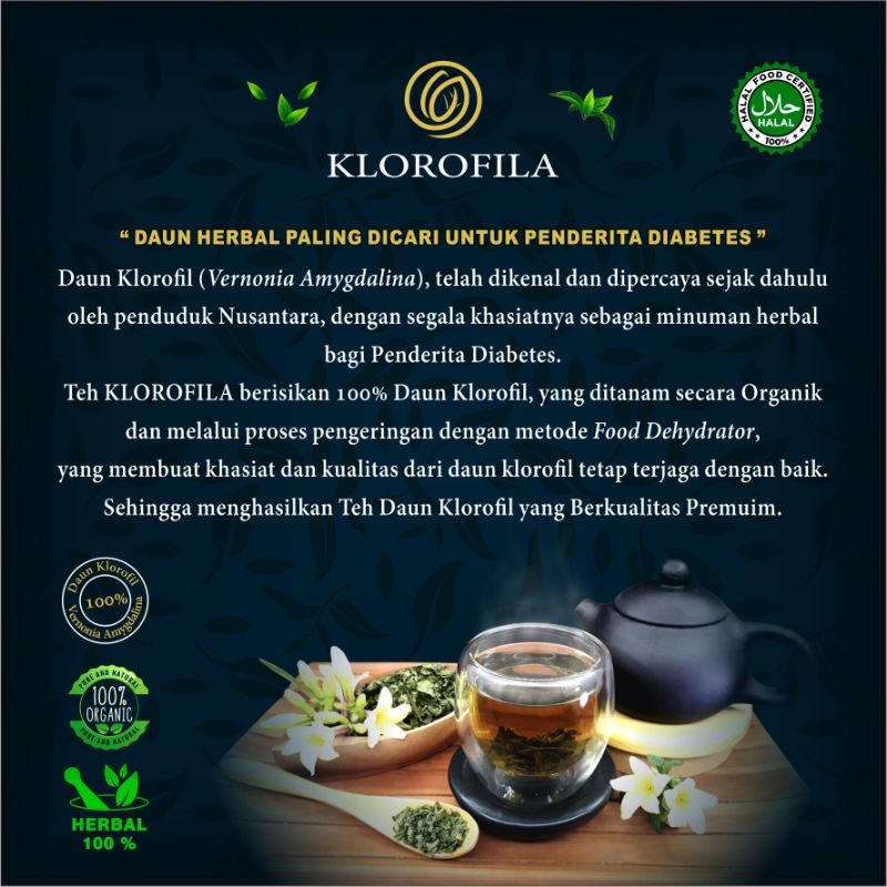 PROMO TEH KLOROFILA HERBAL DIABETES [ PROMO - 1 PCS KLOROFILA ] - ORI - OBAT HERBAL DIABETES AMPUH
