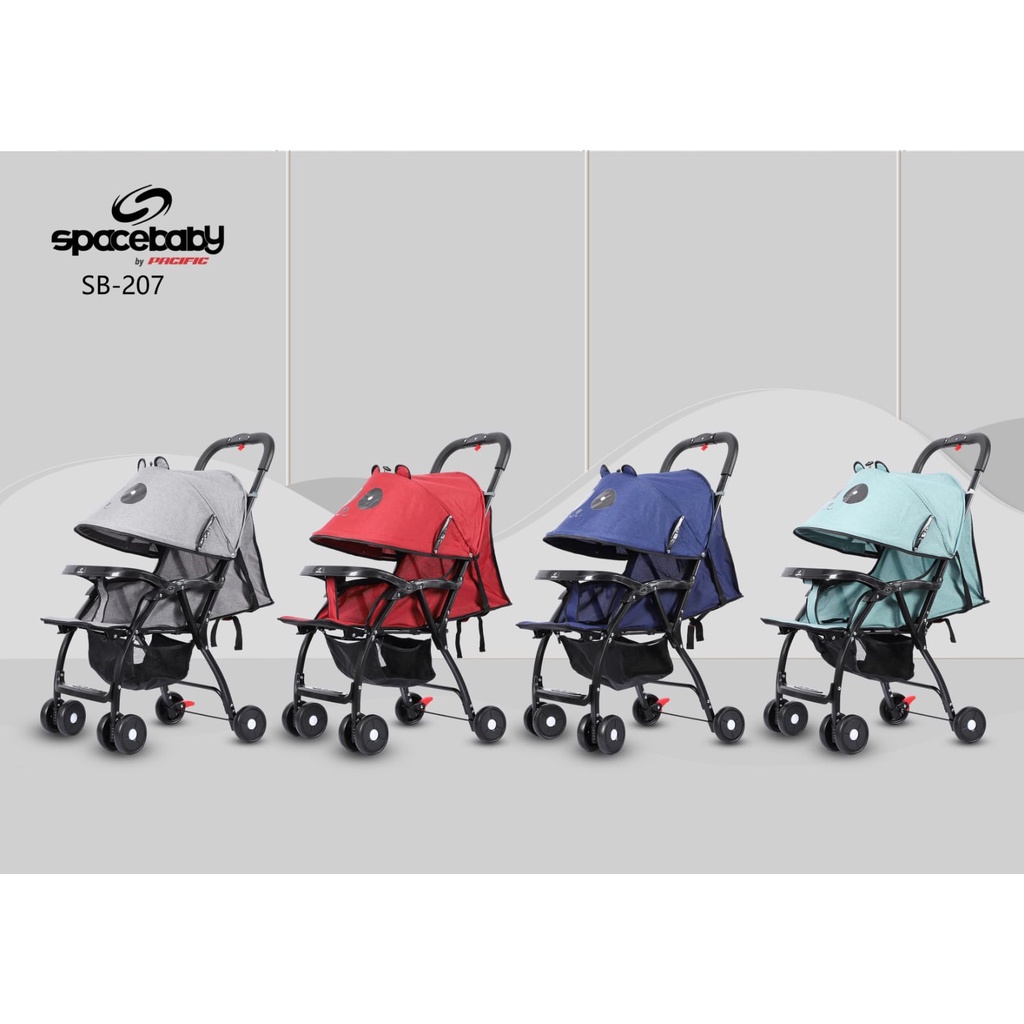 Stroller Anak Bayi Balita Kereta Dorong Stroler Spacebaby SB207 By Pacific Multi Position Recline SNI-7