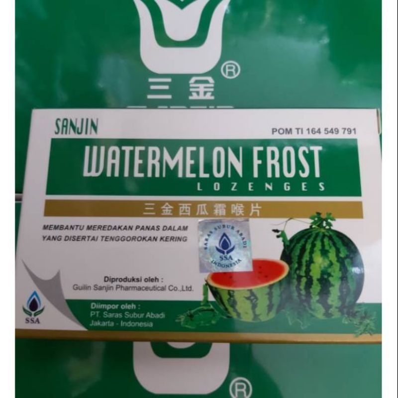 Permen Sanjin Watermelon Frost Lozenges (12tablet)